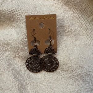Fashion Jewelry Brown Geometric Dangle Earrings
